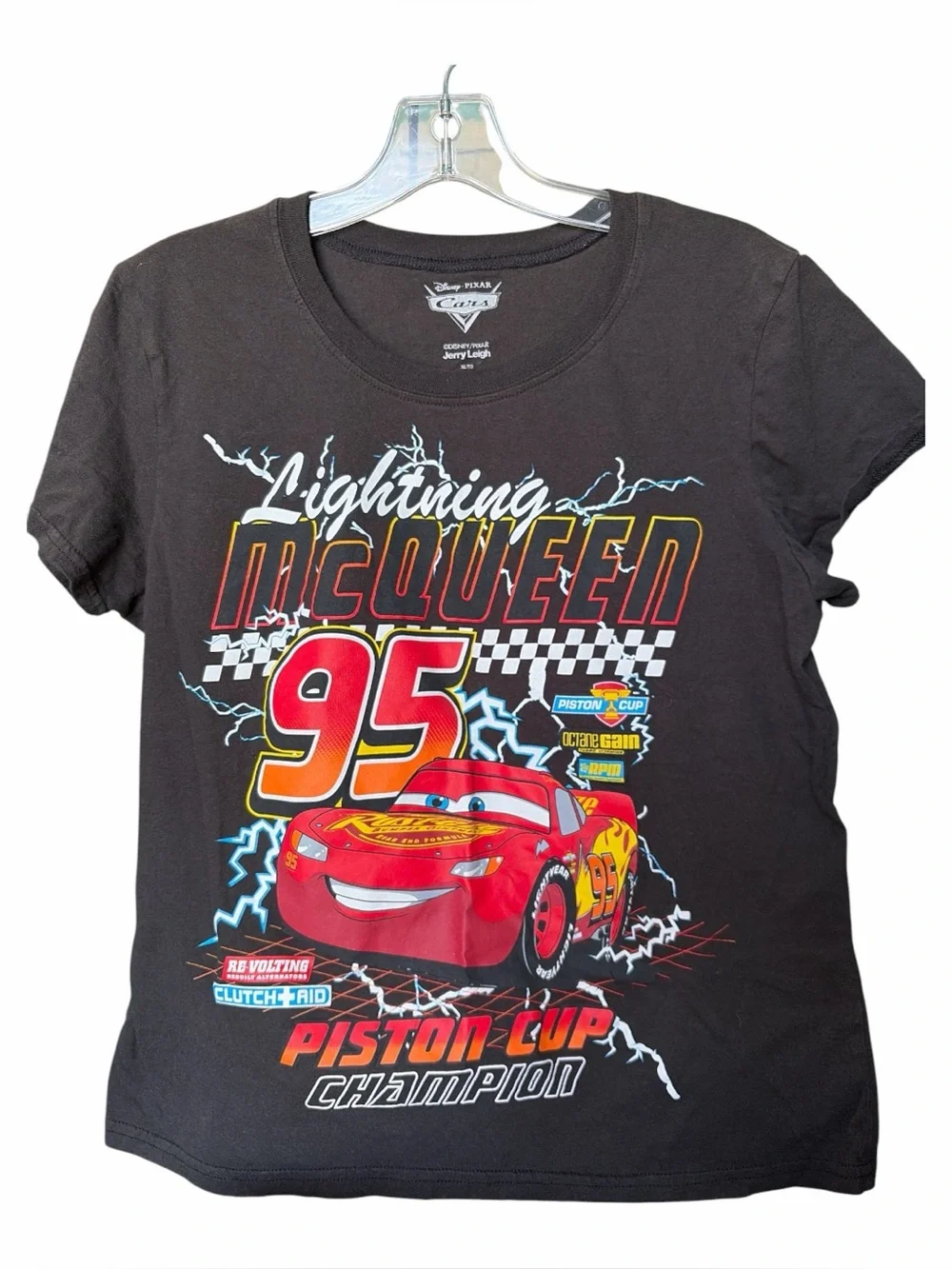 Women’s XL Lightning McQueen Black Graphic Tee